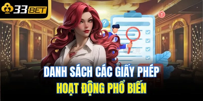 Danh sách các giấy phép hoạt động phổ biến
